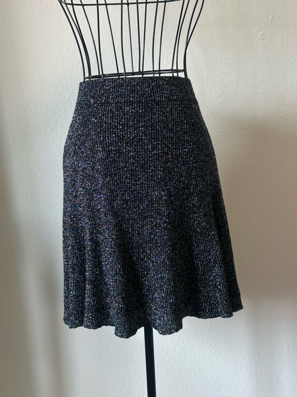 Metalic Sparkle Black Mini Skirt Witchy Goth Whimsigoth